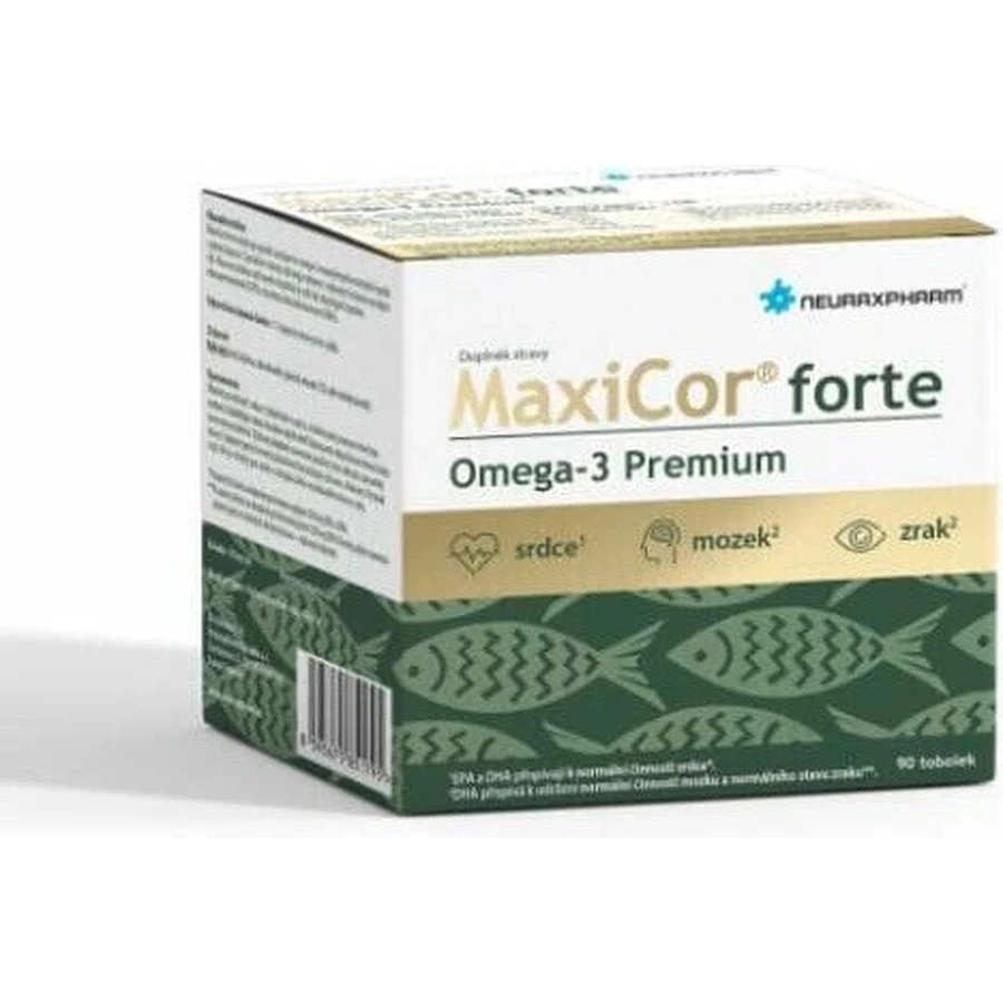 Neuraxpharm MAXICOR FORTE OMEGA-3 PREMIUM 1×90 cps, омега 3: цены и характеристики