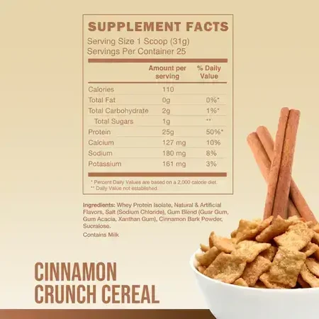 Изолят сыворотки со вкусом протеинового порошка Cinnamon Crunch Cereal Cbum Series Itholate Protein, 775 г, Raw Nutrition: цены и характеристики