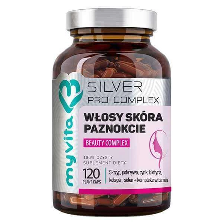 MyVita Silver Pure Wos Skin Nails Beauty Complex, 120 капсул: ціни та характеристики