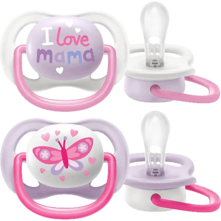 Пустушка Philips Avent Ultra air text 0-6м дівчинка 2 шт.: ціни та характеристики