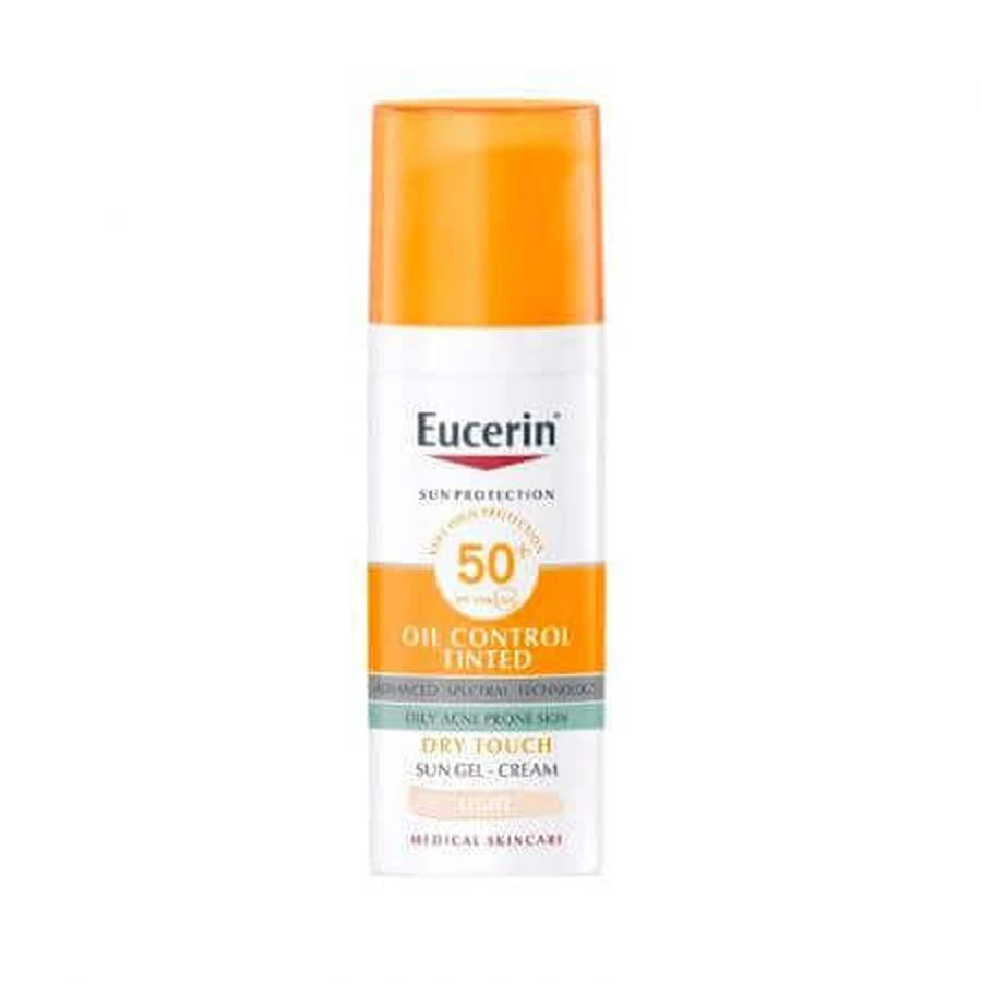 Сонцезахисний гель-крем SPF 50+ світлий відтінок, 50 мл, Eucerin: ціни та характеристики