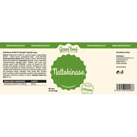 GreenFood Nutrition GreenFood Nattokinase 20.000FU 90 капсул: ціни та характеристики
