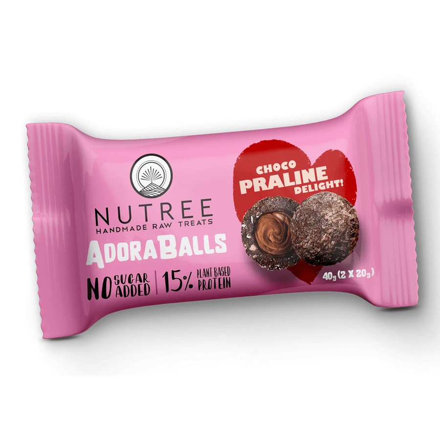 Безглютенові білкові праліне AdoraBalls Choco Praline Delight, 40 г, Nutree: ціни та характеристики