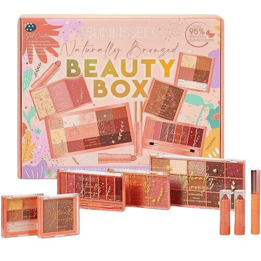 Набір для макіяжу, Sunkissed, Naturally Bronzed, Beauty Box, 8 засобів для шкіри, очей та губ: ціни та характеристики