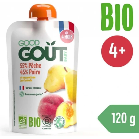 Good Gout BIO Персик с грушей 1×120 г, карманный персик с грушей: цены и характеристики