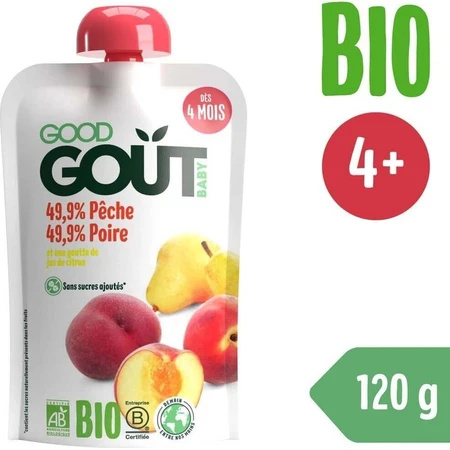Good Gout BIO Персик с грушей 1×120 г, карманный персик с грушей: цены и характеристики