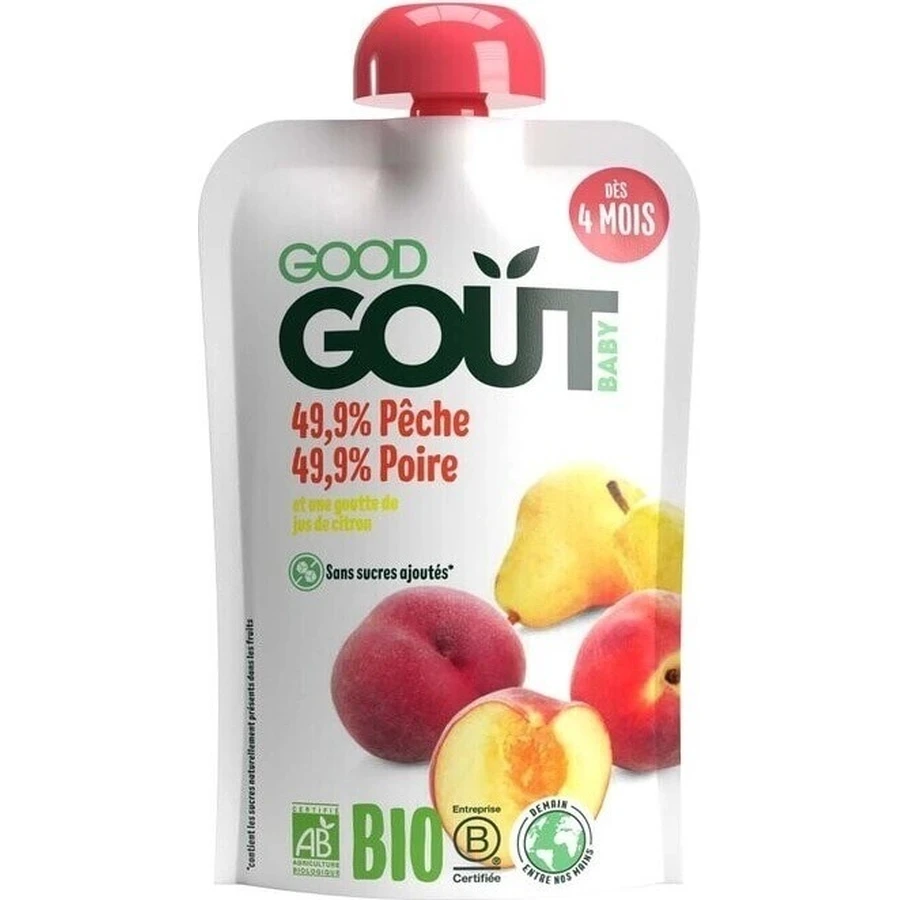 Good Gout BIO Персик с грушей 1×120 г, карманный персик с грушей: цены и характеристики