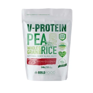 Порошок рослинного протеїну V-Protein Capsuni, 240 г, Gold Nutrition