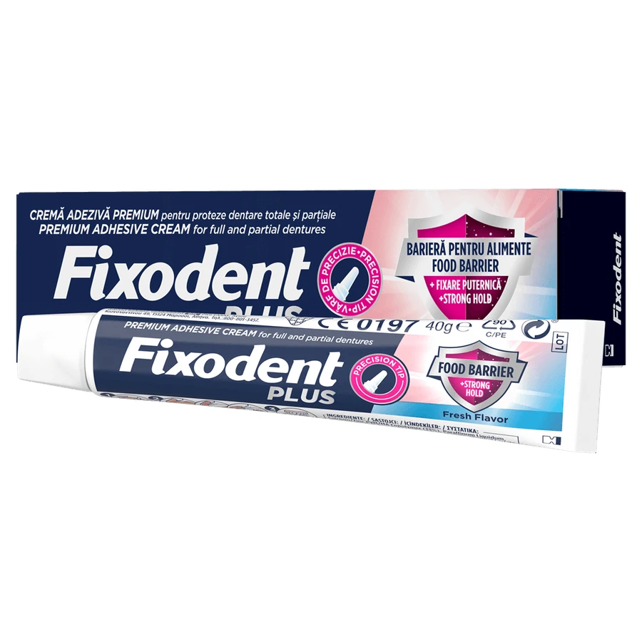 Адгезив Fixodent Plus Food Barrier Fresh для зубных протезов, 40 г: цены и характеристики