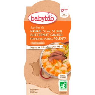 Паштет з меню Babybio з патисоном, чайкою та полентою 2 х 200 г