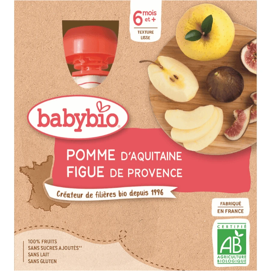 Babybio Дойпак яблоко и инжир 4 х 90 г: цены и характеристики