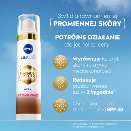 Nivea Luminous Anti Spot, CC-крем 3-в-1 против пигментации, глубокий, SPF 30, 40 мл: цены и характеристики