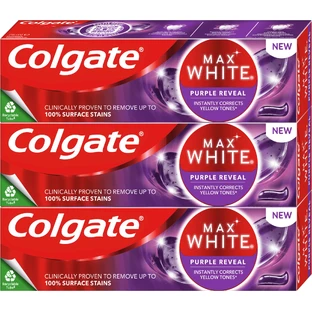 Colgate Max White Purple Reveal Отбеливающая зубная паста 3 x 75 мл