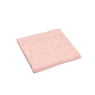 Муслін з органічної бавовни, 75x75 см, рожевий, золоті крапки, Fic Baby