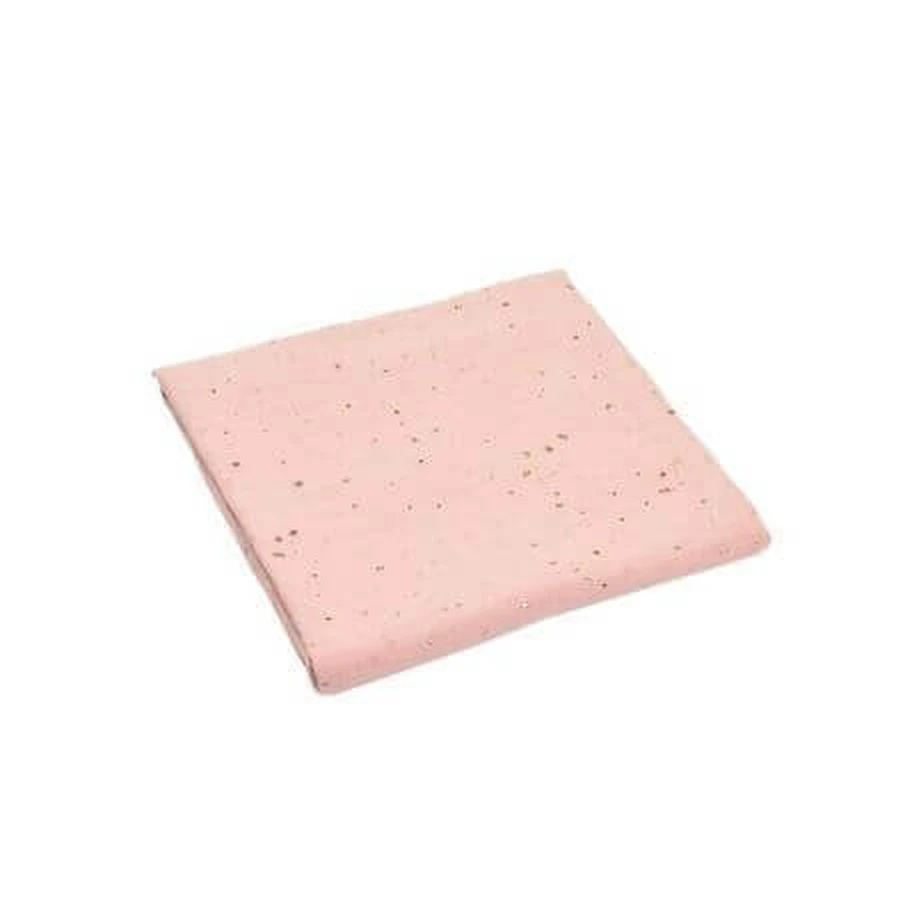 Муслін з органічної бавовни, 75x75 см, рожевий, золоті крапки, Fic Baby: ціни та характеристики