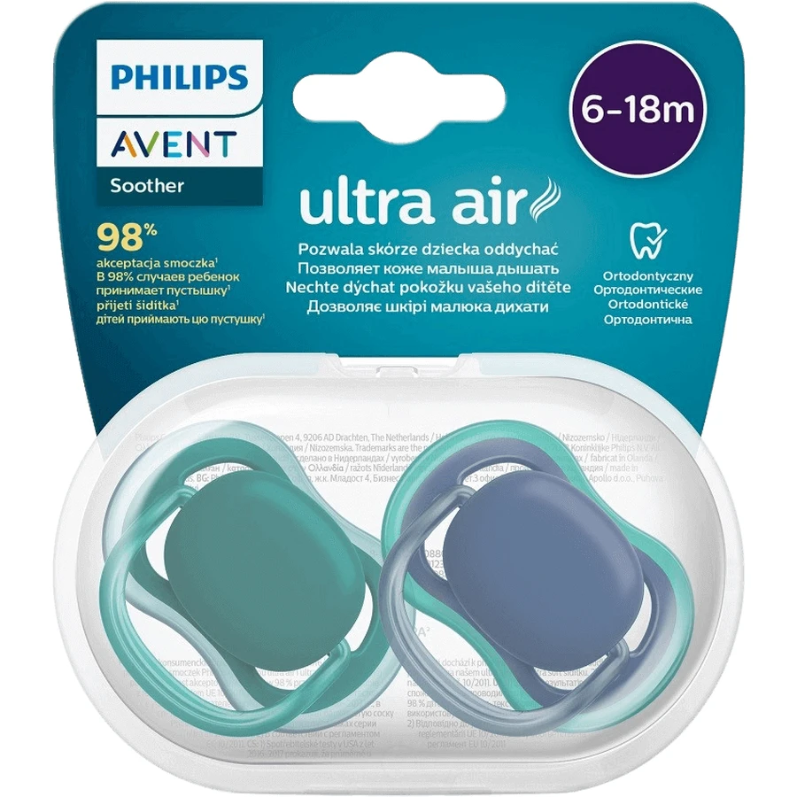 Philips Avent Ultra air neutral пустышка 6-18м мальчик голубая 2 шт: цены и характеристики