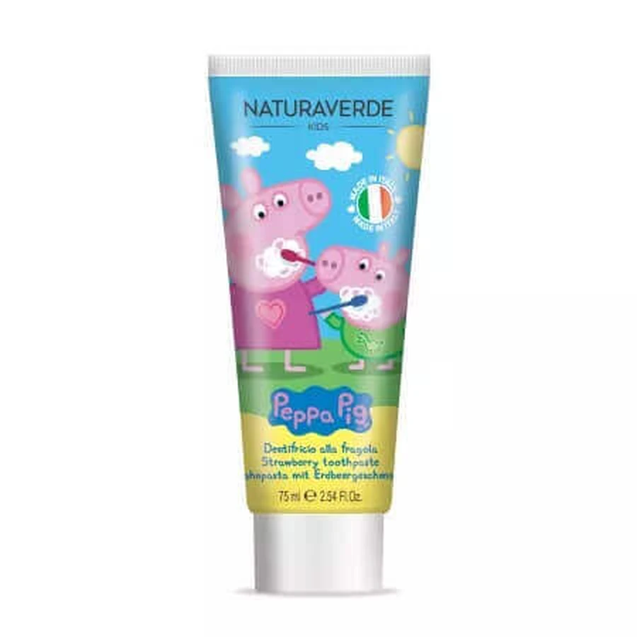 Зубна паста зі смаком полуниці Peppa Pig, Дитяча, 75 мл, Naturaverde: ціни та характеристики