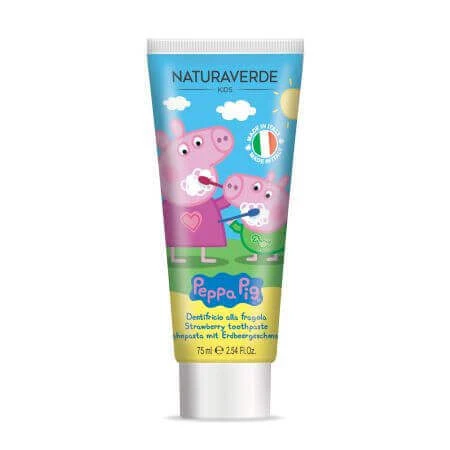 Зубна паста зі смаком полуниці Peppa Pig, Дитяча, 75 мл, Naturaverde: ціни та характеристики