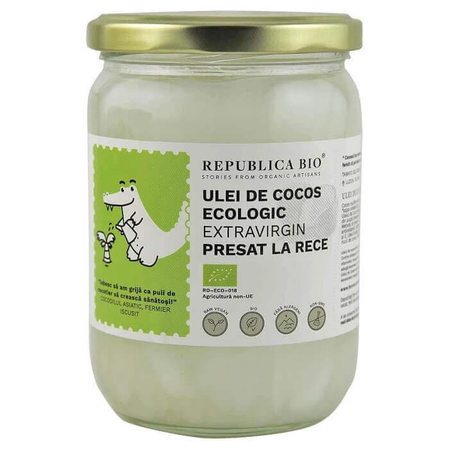 Кокосова олія першого холодного віджиму, 500 мл, Organic Republic: ціни та характеристики