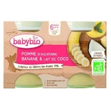 Десерт из яблок, бананов и кокоса, 2x130 гр, Babybio