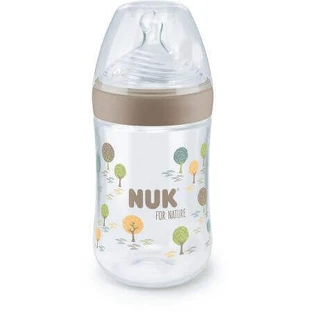 Пляшечка з силіконовою соскою Nature, розмір M, 260 мл, кремовий, Nuk, Nuk