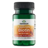 Swanson Biotin Supplemelts, биотин 5000 мкг, винный вкус, 60 таблеток для употребления