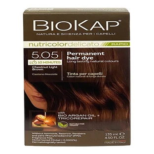 Перманентна фарба для волосся Nutricolor, відтінок Light Brown Satin 5.05, 140 мл, 140 мл, Biokap, Biokap