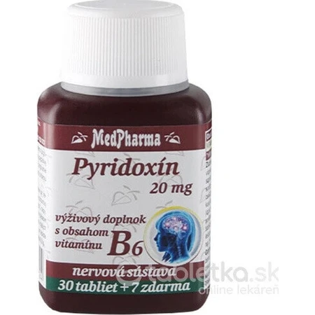 MedPharma ПІРИДОКСИН 20 мг (вітамін В6) 1×37 табл. по 30+7 безкоштовно: ціни та характеристики