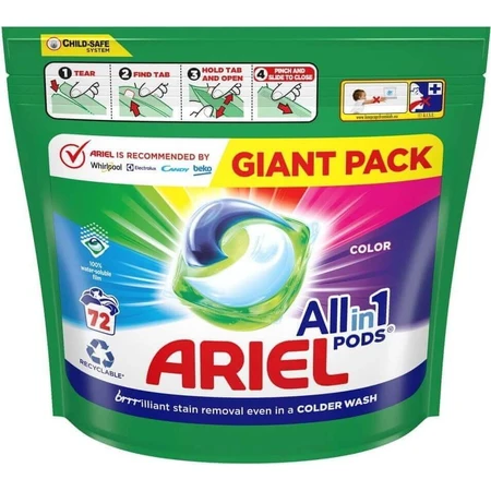 Ariel All-in-1 PODS Color, гелевые капсулы для стирки, 72 капсулы для стирки 1×72, гелевые капсулы для стирки: цены и характеристики