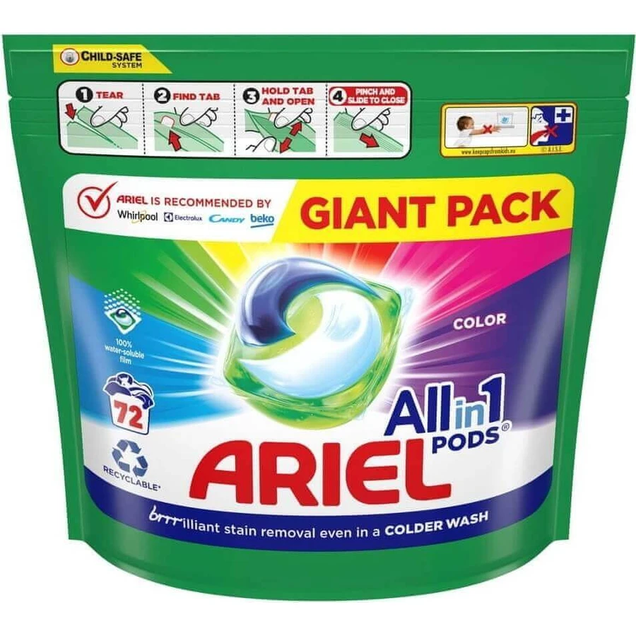 Ariel All-in-1 PODS Color, гелевые капсулы для стирки, 72 капсулы для стирки 1×72, гелевые капсулы для стирки: цены и характеристики