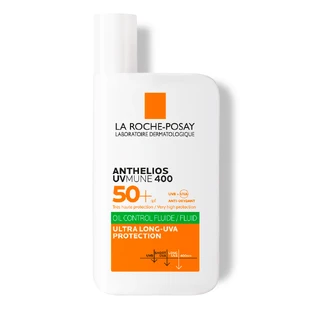 Солнцезащитный флюид La Roche-Posay Anthelios UVMune 400 Oil Control SPF 50+, легкий, с матирующим эффектом для жирной чувствительной кожи лица, 50 мл