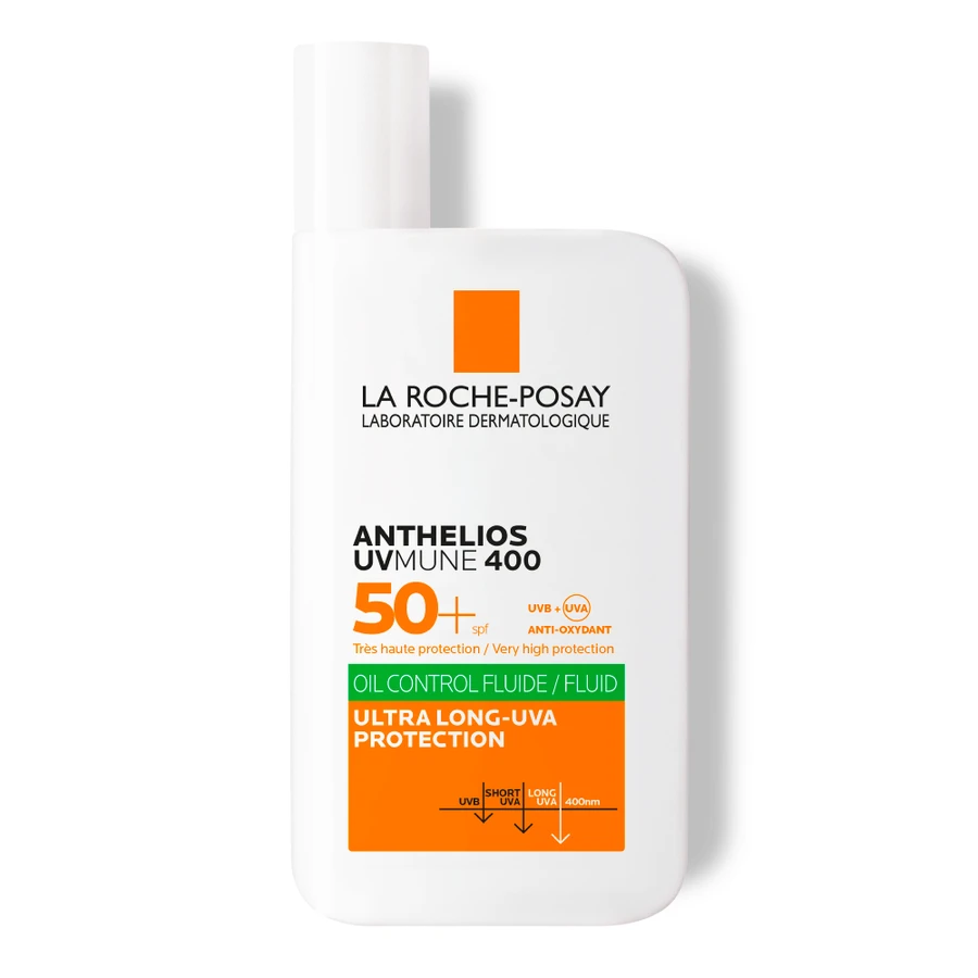 Солнцезащитный флюид La Roche-Posay Anthelios UVMune 400 Oil Control SPF 50+, легкий, с матирующим эффектом для жирной чувствительной кожи лица, 50 мл: цены и характеристики