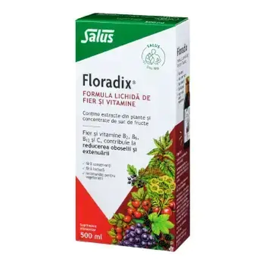 Флорадікс Salus Floradix рідка формула заліза та вітамінів, 500 мл: ціни та характеристики
