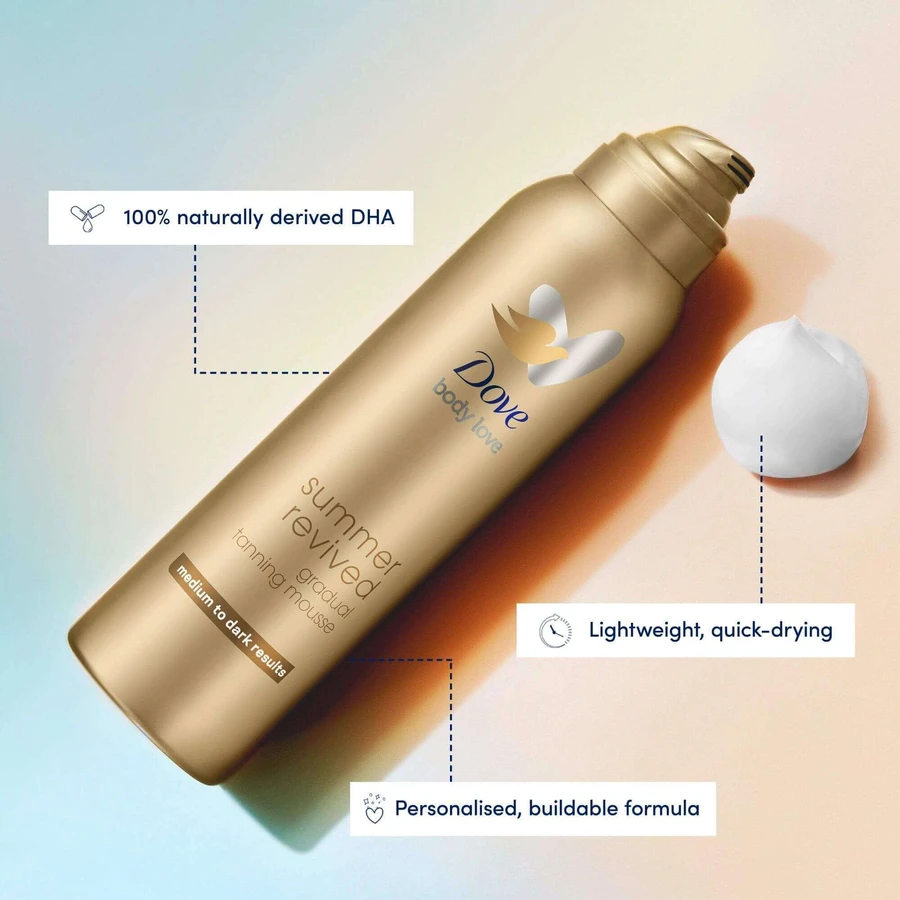 Dove Summer revived Піна для тіла-самозасмага від середнього до темного 150 мл: ціни та характеристики