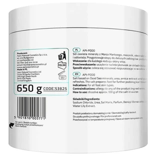 Apis Professional Api-Podo, смягчающая соль для ног, 650 г