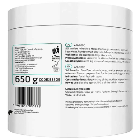 Apis Professional Api-Podo, смягчающая соль для ног, 650 г: цены и характеристики
