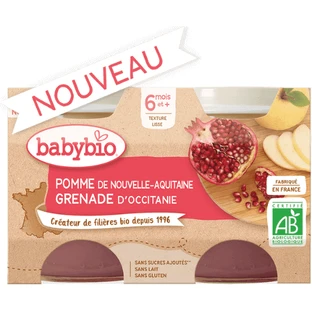 Babybio Яблоко с гранатом 2 x 130 г