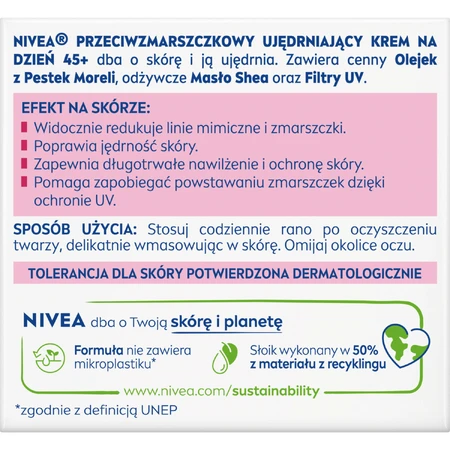 Nivea Денний крем проти зморшок + зміцнюючий крем 45+, 50 мл: ціни та характеристики