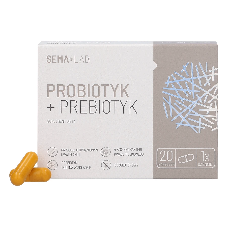 SEMA Lab Пробиотик + пребиотик, 20 капсул с замедленным высвобождением КОРОТКАЯ ДАТА: цены и характеристики