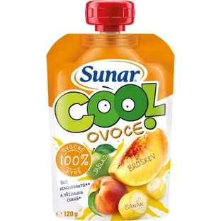 Sunar COOL Fruit Персик, банан, яблоко 1×120 г, Персик, банан, яблоко, 12м+