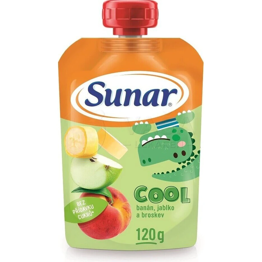 Sunar COOL Fruit Персик, банан, яблоко 1×120 г, Персик, банан, яблоко, 12м+: цены и характеристики