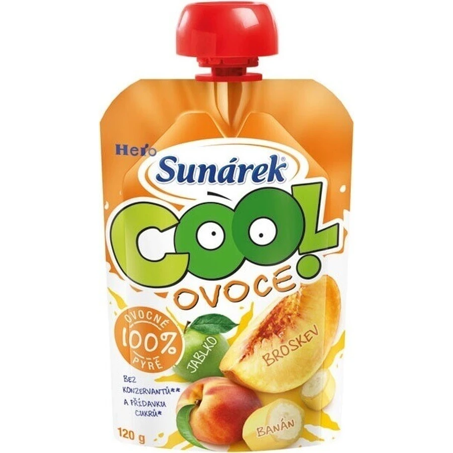 Sunar COOL Fruit Персик, банан, яблоко 1×120 г, Персик, банан, яблоко, 12м+: цены и характеристики