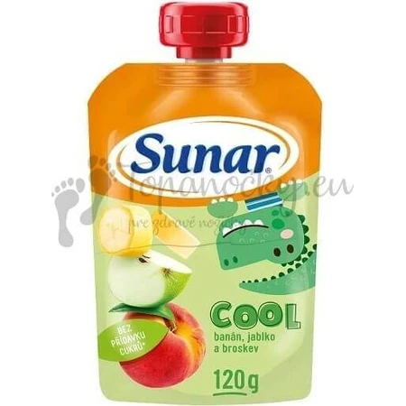 Sunar COOL Fruit Персик, банан, яблоко 1×120 г, Персик, банан, яблоко, 12м+: цены и характеристики