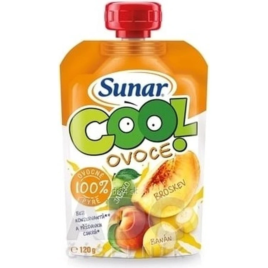 Sunar COOL Fruit Персик, банан, яблоко 1×120 г, Персик, банан, яблоко, 12м+: цены и характеристики