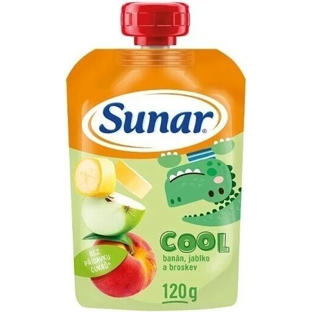 Sunar COOL Fruit Персик, банан, яблоко 1×120 г, Персик, банан, яблоко, 12м+: цены и характеристики