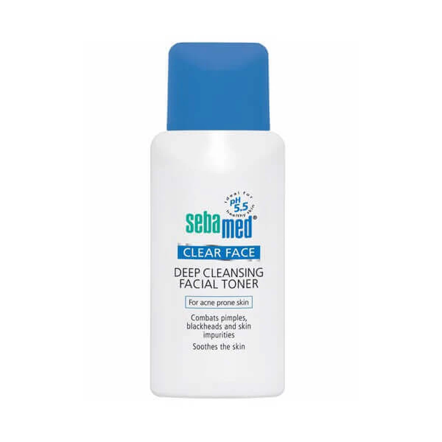 Дерматологічний тонік для вмивання обличчя проти акне Clear Face, 150 мл, sebamed: ціни та характеристики