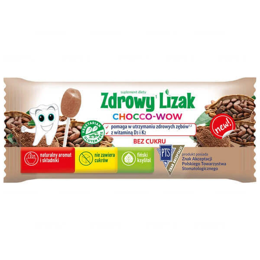 Здоровый леденец, Chocco-Wow, со вкусом какао, 1 штука: цены и характеристики