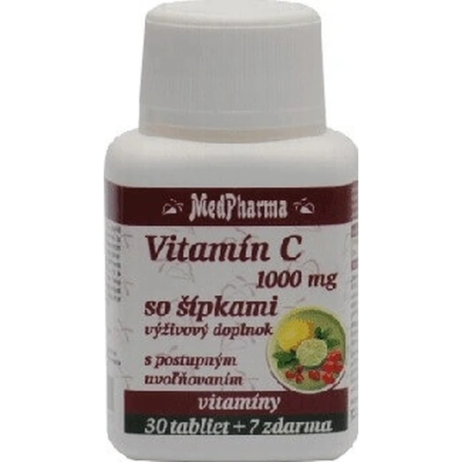 MedPharma ВІТАМІН С 1000 мг зі стрілками 1×37 табл. з поступовим вивільненням: ціни та характеристики