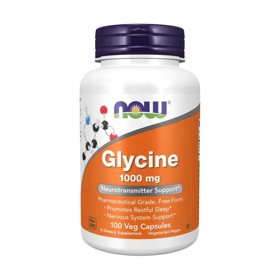 Гліцин 1000 мг Now Foods Glycine, 100 вегетаріанських капсул: ціни та характеристики