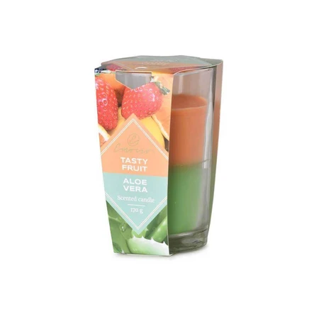 Emocio Скляна свічка 76×118 мм Tasty Fruit & Aloe Vera двоколірна ароматична свічка 1×1 шт, ароматична свічка: ціни та характеристики